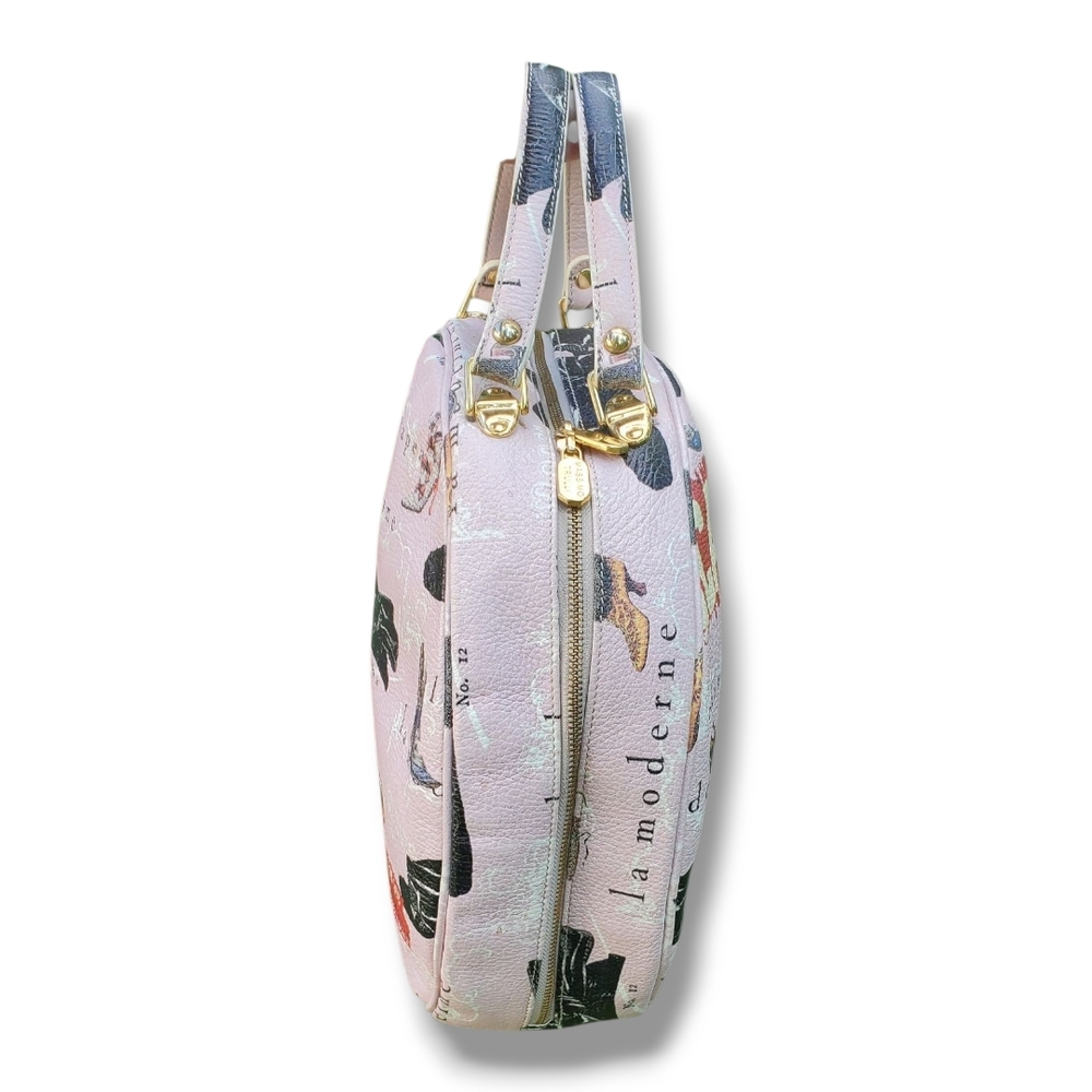 MASSIMO TRULLI Limited-Edition Pink Leather Canteen Crossbody Tote - Picture 10 of 17